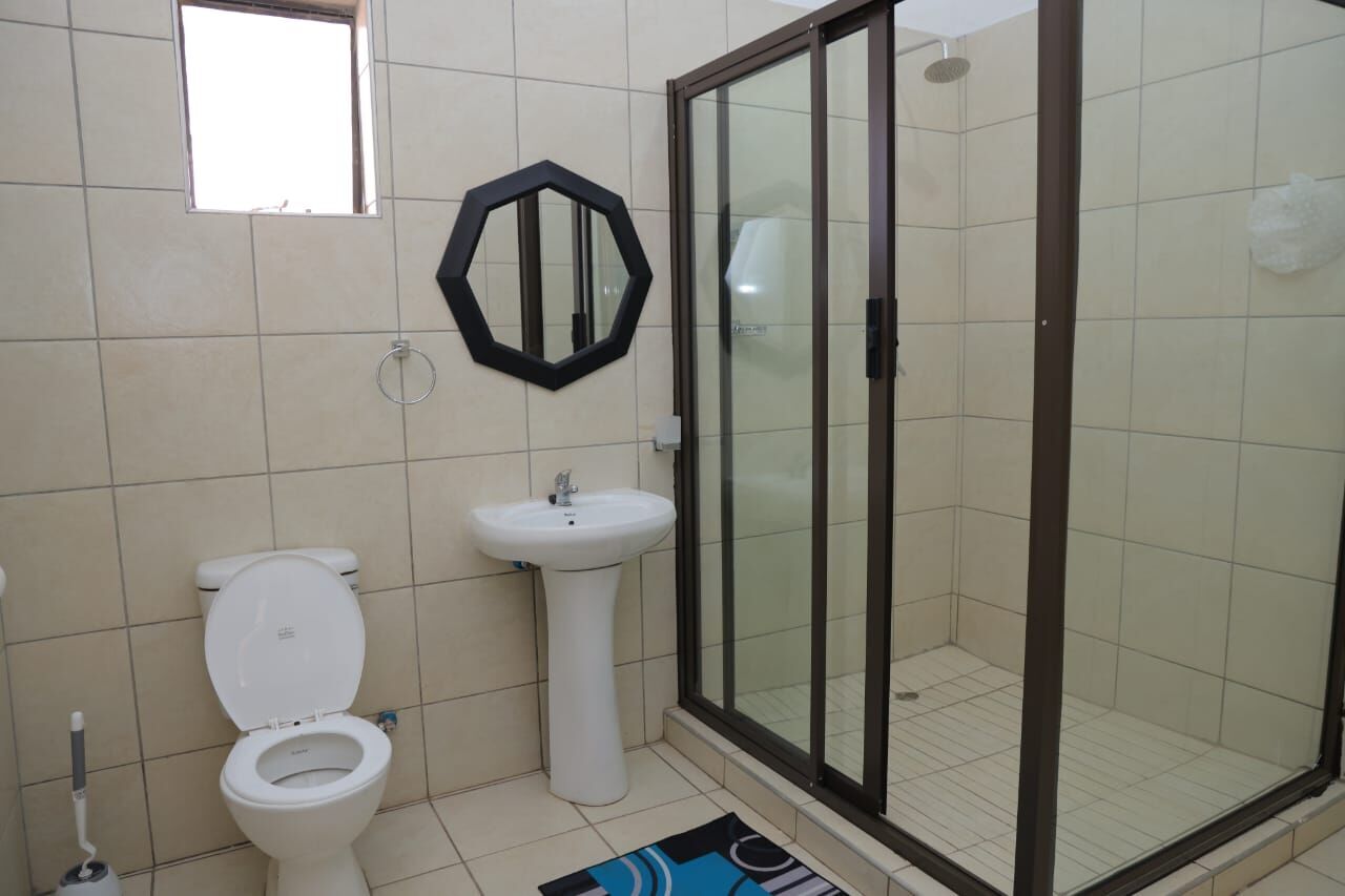 Luxurious bathroom with rain shower